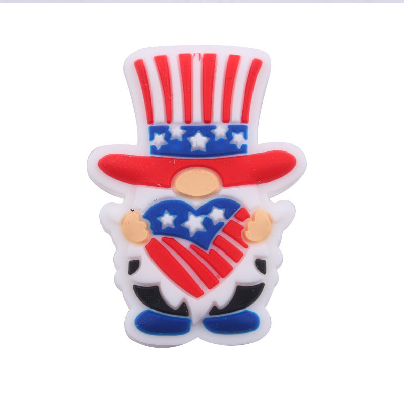 Wholesale of 3PCS/PACK American Independence Day Silicone Beads